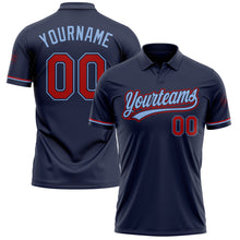 Charger l'image dans la galerie, Custom Navy Red-Light Blue Performance Vapor Golf Polo Shirt
