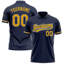 Charger l'image dans la galerie, Custom Navy Gold-White Performance Vapor Golf Polo Shirt