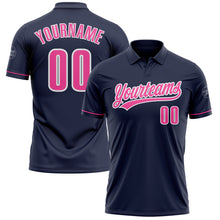 Charger l'image dans la galerie, Custom Navy Pink-White Performance Vapor Golf Polo Shirt