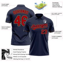Charger l'image dans la galerie, Custom Navy Red-Old Gold Performance Vapor Golf Polo Shirt