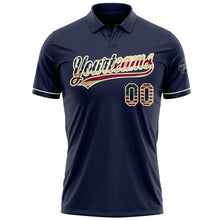 Charger l'image dans la galerie, Custom Navy Vintage USA Flag-Cream Performance Vapor Golf Polo Shirt