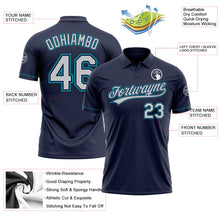 Charger l'image dans la galerie, Custom Navy Gray-Teal Performance Vapor Golf Polo Shirt