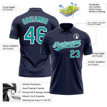 Charger l'image dans la galerie, Custom Navy Teal-White Performance Vapor Golf Polo Shirt