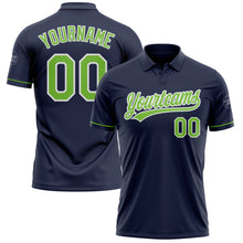 Charger l'image dans la galerie, Custom Navy Neon Green-White Performance Vapor Golf Polo Shirt