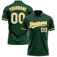 Load image into Gallery viewer, Custom Green White-Yellow Performance Vapor Golf Polo Shirt