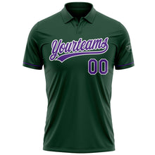 Load image into Gallery viewer, Custom Green Purple-White Performance Vapor Golf Polo Shirt