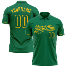 Load image into Gallery viewer, Custom Kelly Green Kelly Green-Yellow Performance Vapor Golf Polo Shirt