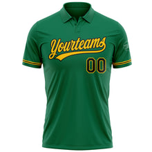 Load image into Gallery viewer, Custom Kelly Green Black-Yellow Performance Vapor Golf Polo Shirt