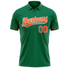 Load image into Gallery viewer, Custom Kelly Green Orange-White Performance Vapor Golf Polo Shirt