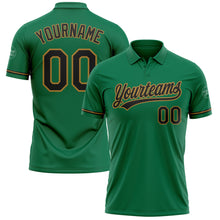 Загрузить изображение в средство просмотра галереи, Custom Kelly Green Black-Old Gold Performance Vapor Golf Polo Shirt
