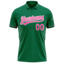 Load image into Gallery viewer, Custom Kelly Green Pink-White Performance Vapor Golf Polo Shirt