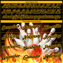 Charger l'image dans la galerie, Custom Black Gold 3D Pattern Design Flame Bowling Performance Polo Shirt