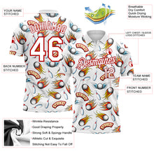 Загрузить изображение в средство просмотра галереи, Custom White Red 3D Pattern Design Firely Bowling Performance Polo Shirt