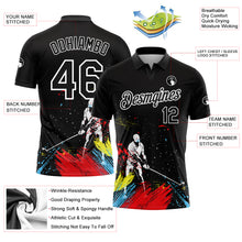 Загрузить изображение в средство просмотра галереи, Custom Black White 3D Pattern Design Golfing Performance Golf Polo Shirt
