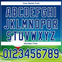 Load image into Gallery viewer, Custom Royal White 3D Pattern Design Golf Ball Performance Golf Polo Shirt