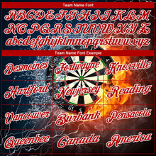 Load image into Gallery viewer, Custom Black Red-White 3D Pattern Design Flame Dart Board Performance Golf Polo Shirt