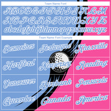 Загрузить изображение в средство просмотра галереи, Custom Light Blue Pink-Black 3D Pattern Design Golf Ball Performance Golf Polo Shirt