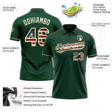 Загрузить изображение в средство просмотра галереи, Custom Green Vintage USA Flag-Cream Performance Vapor Golf Polo Shirt