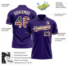 Загрузить изображение в средство просмотра галереи, Custom Purple Vintage USA Flag-Cream Performance Vapor Golf Polo Shirt