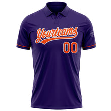 Load image into Gallery viewer, Custom Purple Orange-White Performance Vapor Golf Polo Shirt