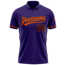 Laden Sie das Bild in den Galerie-Viewer, Custom Purple Black-Orange Performance Vapor Golf Polo Shirt