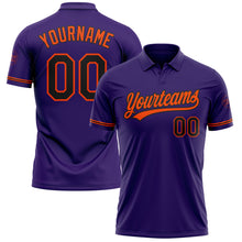 Laden Sie das Bild in den Galerie-Viewer, Custom Purple Black-Orange Performance Vapor Golf Polo Shirt