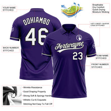 Laden Sie das Bild in den Galerie-Viewer, Custom Purple White-Black Performance Vapor Golf Polo Shirt