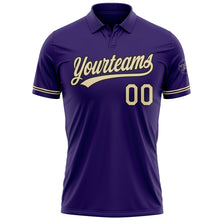 Laden Sie das Bild in den Galerie-Viewer, Custom Purple City Cream-Black Performance Vapor Golf Polo Shirt