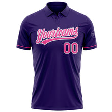 Laden Sie das Bild in den Galerie-Viewer, Custom Purple Pink-White Performance Vapor Golf Polo Shirt