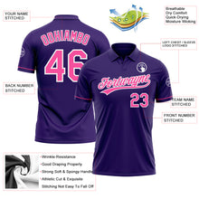 Laden Sie das Bild in den Galerie-Viewer, Custom Purple Pink-White Performance Vapor Golf Polo Shirt