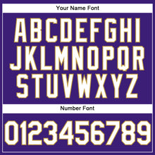 Laden Sie das Bild in den Galerie-Viewer, Custom Purple White-Old Gold Performance Vapor Golf Polo Shirt