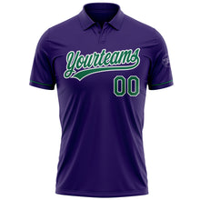 Laden Sie das Bild in den Galerie-Viewer, Custom Purple Kelly Green-White Performance Vapor Golf Polo Shirt