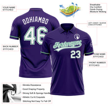 Laden Sie das Bild in den Galerie-Viewer, Custom Purple White-Kelly Green Performance Vapor Golf Polo Shirt