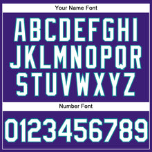 Laden Sie das Bild in den Galerie-Viewer, Custom Purple White-Teal Performance Vapor Golf Polo Shirt