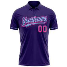 Laden Sie das Bild in den Galerie-Viewer, Custom Purple Pink-Light Blue Performance Vapor Golf Polo Shirt