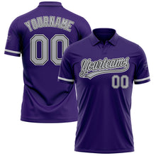 Laden Sie das Bild in den Galerie-Viewer, Custom Purple Gray-Black Performance Vapor Golf Polo Shirt