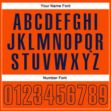 Laden Sie das Bild in den Galerie-Viewer, Custom Orange Navy Performance Vapor Golf Polo Shirt