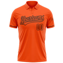 Load image into Gallery viewer, Custom Orange Black Performance Vapor Golf Polo Shirt
