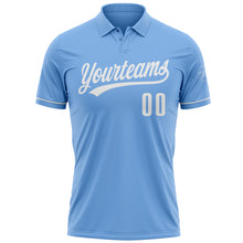Charger l'image dans la galerie, Custom Light Blue White Performance Vapor Golf Polo Shirt