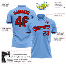 Load image into Gallery viewer, Custom Light Blue Red-Black Performance Vapor Golf Polo Shirt