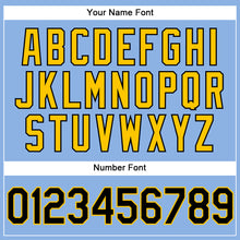 Load image into Gallery viewer, Custom Light Blue Black-Yellow Performance Vapor Golf Polo Shirt