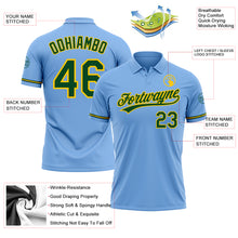 Load image into Gallery viewer, Custom Light Blue Green-Yellow Performance Vapor Golf Polo Shirt