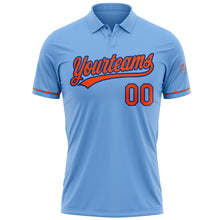 Load image into Gallery viewer, Custom Light Blue Orange-Royal Performance Vapor Golf Polo Shirt