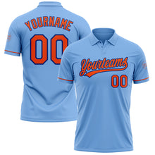 Load image into Gallery viewer, Custom Light Blue Orange-Royal Performance Vapor Golf Polo Shirt