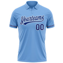 Load image into Gallery viewer, Custom Light Blue Royal-White Performance Vapor Golf Polo Shirt
