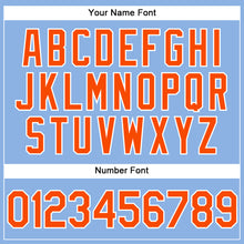 Load image into Gallery viewer, Custom Light Blue Orange-White Performance Vapor Golf Polo Shirt