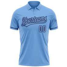 Charger l'image dans la galerie, Custom Light Blue Navy Performance Vapor Golf Polo Shirt
