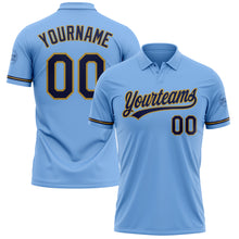 Загрузить изображение в средство просмотра галереи, Custom Light Blue Navy-Old Gold Performance Vapor Golf Polo Shirt