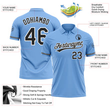 Load image into Gallery viewer, Custom Light Blue Black-White Performance Vapor Golf Polo Shirt