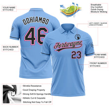 Load image into Gallery viewer, Custom Light Blue Black White-Hot Pink Performance Vapor Golf Polo Shirt